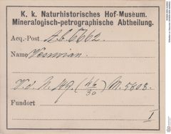 Etiketten zu Vesuvian (NHMW-MIN-Ab6662)